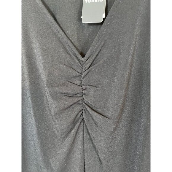 Torrid Top Women 3X Black Pullover Crepe Lace Neutral Whimsygoth Fairy Western - Picture 6 of 14